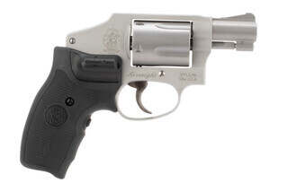 Smith & Wesson Model 642 .38 Special Revolver features a Crimson Trace lasergrip